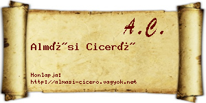 Almási Ciceró névjegykártya